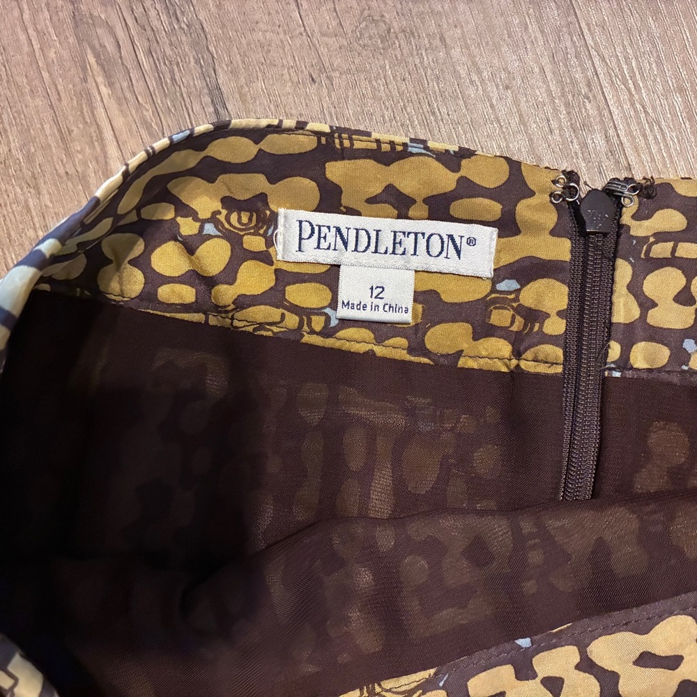 Pendleton Silk 100% Gold (Mustard) And Brown Penc… - image 4